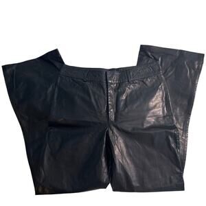 VTG 90s Banana Republic Black Genuine Leather Pants Size 12